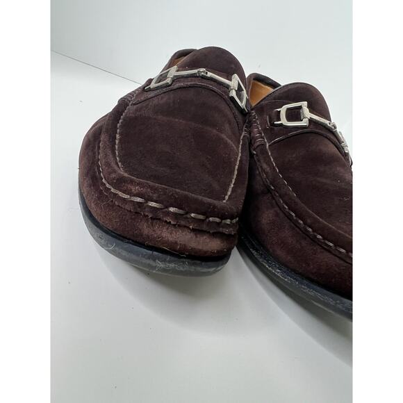 Gucci Brown Suede Horsebit Loafers, Size 9 main image 6